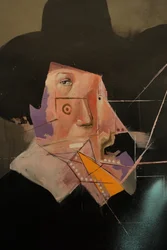 Particolare di Remembering Rembrandt, 2019-24 (olio e acrilico su tela)