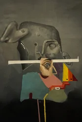 Particolare di Silly, 2021-24 (olio su lino)