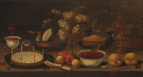 Natura morta di banchetto, 1620-1650 circa (olio su tavola)