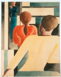 Interno in blu, giallo e rosso