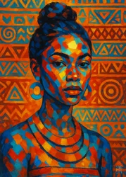 Ritratto di una donna africana dai colori vivaci