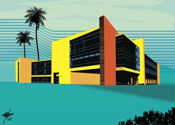 Architettura tropicale dai colori vivaci