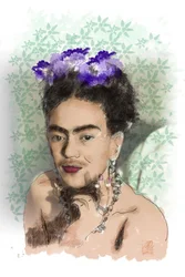 Donna con una corona di fiori