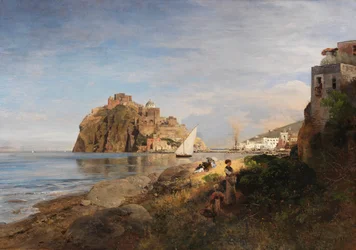 Oswald Achenbach Ischia con vista sul Castello Aragonese 1880