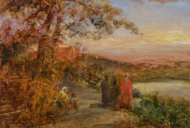 Oswald Achenbach Cardinali sopra il lago Albano