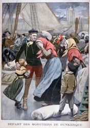 Partenza delle barche da pesca del merluzzo da Dunkerque, 1900