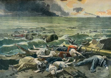 Il naufragio della nave Le Bourgogne incagliata sull