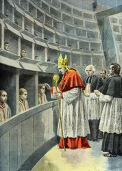 Monseigneur Richard dà la cresima ai giovani detenuti della Petite Roquette
