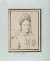 Ritratto di Costanza Sforza di Santa Flora (1550-1617), Duchessa di Sora e Moglie di Giacomo Boncompagni. Disegno di Ottavio Leoni (1578-1630)