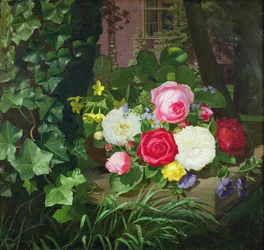 Rose su un davanzale di pietra