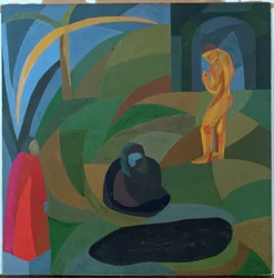 Composizione con tre persone (gouache)