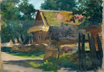 Due capanne di contadini con tetto di paglia