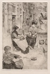 Incisioni di Venezia: infilatori di perle, 1882