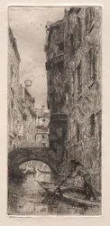 Incisioni di Venezia: Ponte del Pistor, Venezia, 1880