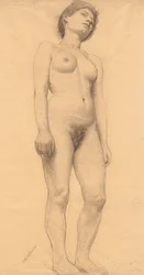 Nudo femminile in piedi, probabilmente 1878-79