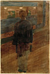 Giovane davanti al tram