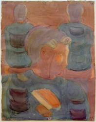 Preparazione (Devozione nella sala da pranzo). Studio parziale (Ragazzo con libro di canti)
