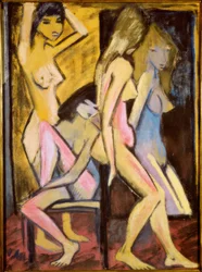 Tre nudi davanti allo specchio
