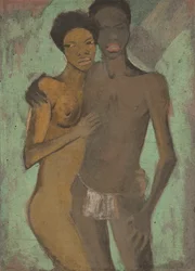 Liebespaar (coppia di artisti), 1911 circa (tempera su iuta)