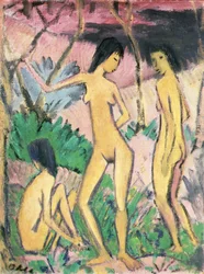 Tre nudi in un paesaggio