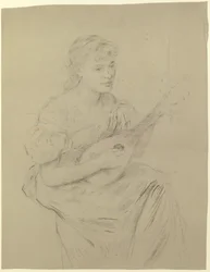 Giovane donna che suona il mandolino ("Suonatrice di liuto")