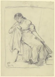 Donna seduta con mandolino