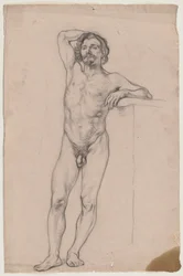Nudo maschile in piedi