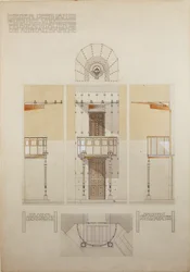 Schizzo per il pulpito della chiesa di Steinhof, l