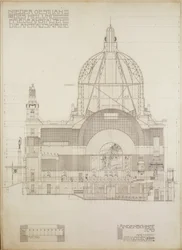 Proiezione verticale della chiesa di Steinhof, l
