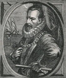 Ritratto del condottiero Alessandro Farnese, Duca di Parma, governatore dei Paesi Bassi (1545-1592) (incisione)