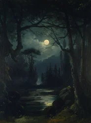 Scena di Bosco al Chiaro di Luna
