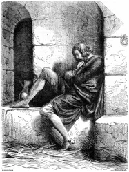 Roberto di Normandia prigioniero nel castello di Cardiff, XIX secolo