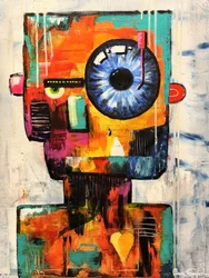 Robot astratto e colorato