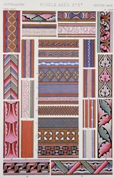 Decorazione in stile medievale, Tavola LXVII da Grammar of Ornament, di Owen Jones (1809-1874), Londra