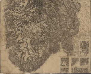 Carta disegnata a mano della Norvegia meridionale
