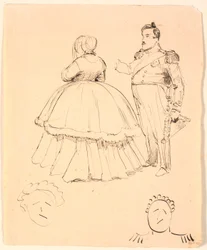 Caricatura di Federico VII e Contessa Danner; in basso di Cristiano VIII