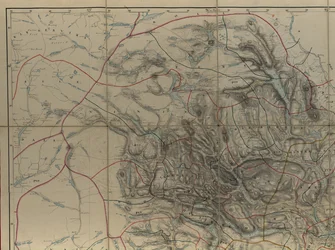 Carta proveniente dalla collezione cartografica della Biblioteca nazionale. La carta fu pubblicata come disegno a mano (dopo il 1846) e mostra il Telemark