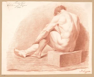 Nudo maschile seduto, visto di schiena (2º premio 1809)