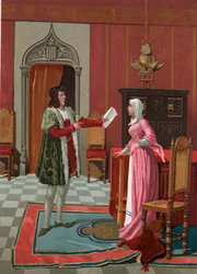 Enrique de Villena dice a sua moglie che è stato eletto maestro di Calatrava