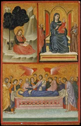 San Giovanni a Patmos, Madonna col Bambino in trono e Morte della Vergine, La Crocifissione