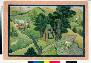 Rama e Lakshmana vagano in cerca di Sita, dal Ramayana, Kangra, Himachal Pradesh, 1780