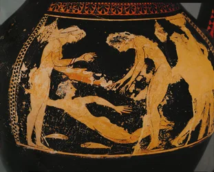 Donne che fanno il bagno. Anfora a figure rosse ...