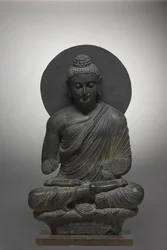 Buddha seduto, da Gandhara, periodo Kushan, prima metà del III secolo