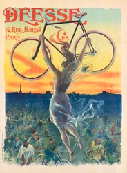 Poster Art Nouveau francese per biciclette Deesse, c.1898 (litografia)