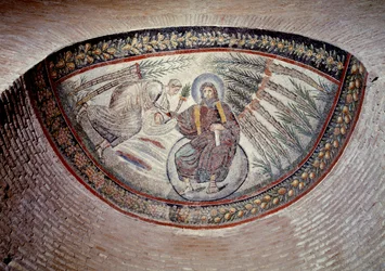 Arte paleocristiana: Redentore che dà la legge (pace), mosaico dell