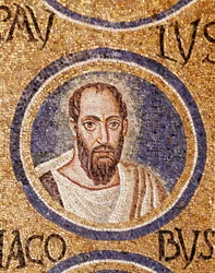 Arte paleocristiana: "San Paolo" Mosaico della fine del V secolo Ravenna, cappella Arcivescovile
