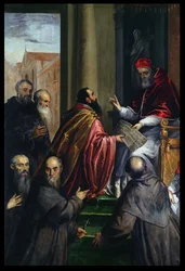 Papa Paolo IV consegna uno statuto
