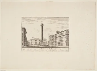 Colonna di M. Aurelio. 1. Palazzo Niccolini. 2. Palazzo del Vicegerente. 3. Monte Citorio. 4. Palazzo Chigi
