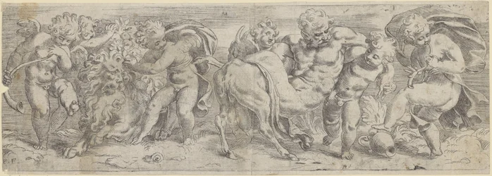 Satiro ubriaco e putti