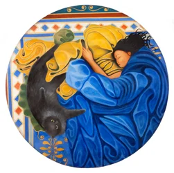 Barbara e Camilla, 2016 (olio su pannello di legno)